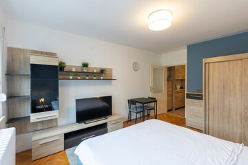 Bedroom interior in rental apartment