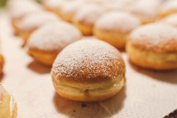 close up of donuts on a plate