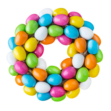 Kranz und bunte Ostereier Hintergrund transparent PNG cut out