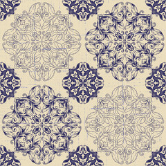Mega Gorgeous seamless baroque pattern from colorful Moroccan tiles, ornaments. Can be used for wallpaper, fill patterns, web page background, surface textures.