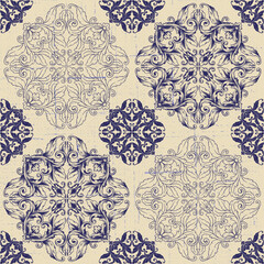 Mega Gorgeous seamless baroque pattern from colorful Moroccan tiles, ornaments. Can be used for wallpaper, fill patterns, web page background, surface textures.