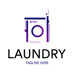 Vector Dry cleaning creative sign or logo. Laundry room emblem. Wash clothes icon.