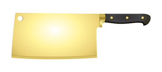 Gold Cleaver Knife vector Object Illustration