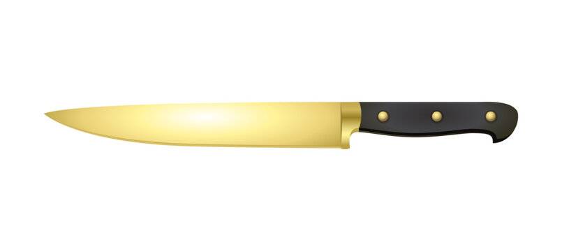 Gold fillet Knife vector Object Illustration