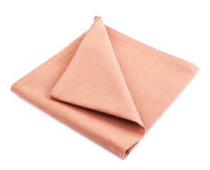 Stylish color fabric napkin isolated on white