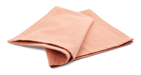 Stylish color fabric napkin isolated on white