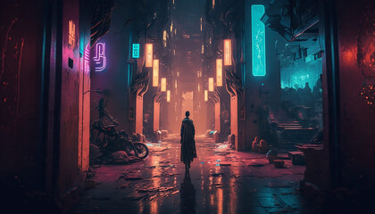 Underground city cyberpunk,cinematic.