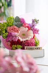 2月　お洒落な花束の待ち受け