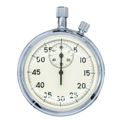 a retro chrome stopwatch for time measuring - obrazy, fototapety, plakaty