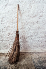 Witches Broom Against A Whitewashed Wall