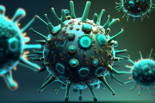 3d rendered illustration of a virus, bacterium or microbe