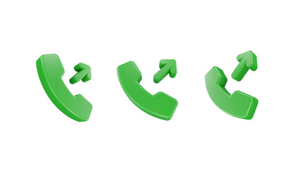 3D Render outgoing call phone Icon For Web Mobile App Social Media Promotion
