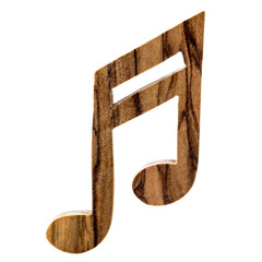 one wooden music note or note key