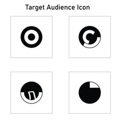 Target audience icon set concept design stock illustration.