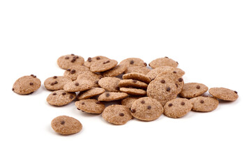 Traditional breakfast cereal, isolated on white background.