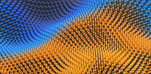 Wavy surface with dynamic effect. Molecular abstract background. Layer of cells. 3d vector illustration for science or medical.