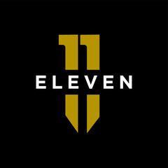 Eleven Initial number 11 icon design logo minimal template