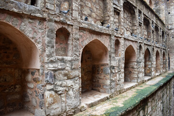 Agrasen Ki Baoli (Step Well) situated in the middle of Connaught placed New Delhi India, Old Ancient archaeology Construction