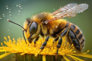 bee on a flower, ai generated