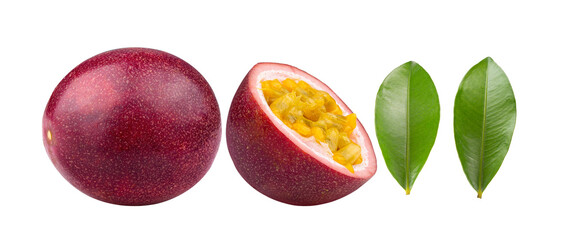 passion fruit isolated on transparent png - obrazy, fototapety, plakaty