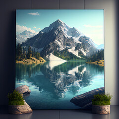 Lake with mountain