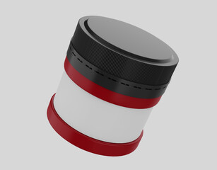 cosmetic jar mockup isolated on white background. 3d illustration