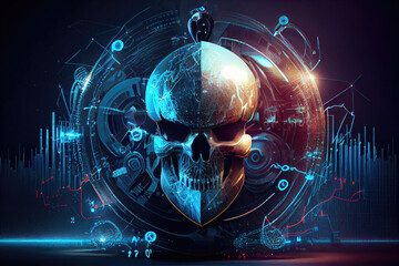 Fototapeta premium Cybersecurity Concept - Generative AI illustration