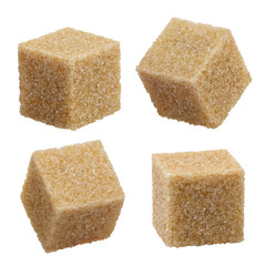 Set of brown sugar cubes cut out