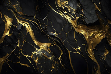 Luxury gold and dark marble texture made with Generative AI