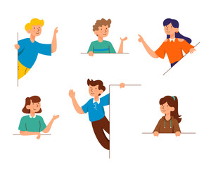 Set of people cartoon character collection