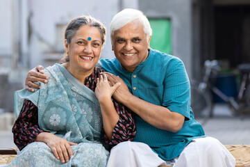 Portrait of loving senior couple