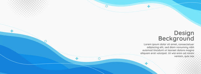 Template banner with wave blue color. design with liquid shape.