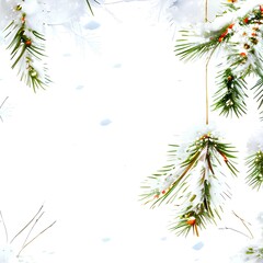 Fototapeta premium Winter, Template, AD Template, PPT template, Slide, Flyer, postcard, slide for brochure, booklet, background. 