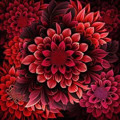 red and yellow flower pattern