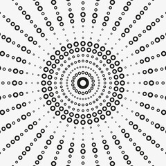 Vector polka dot pattern with black rings on a white