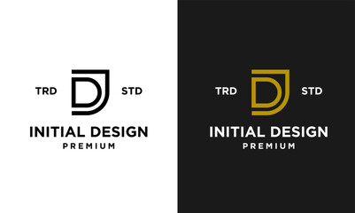 DJ Initial design letter template logo