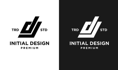 DJ Initial design letter template logo