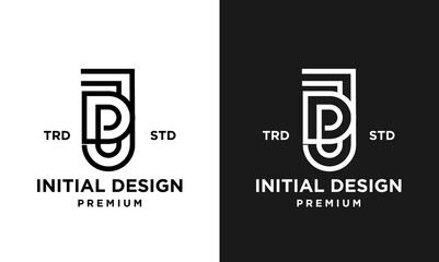 DJ Initial design letter template logo