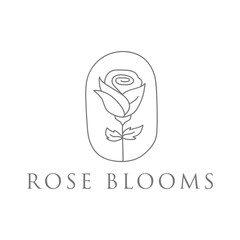 Rose logo, Wedding logo, Botanical trendy vector illustration Floral logo design for wedding invitation, Thank you cards, save the date card, Vector illustration.