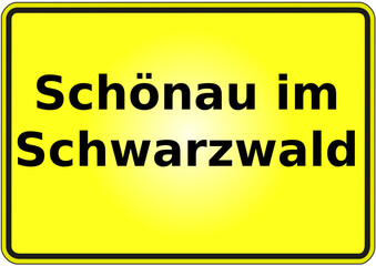 Stadteingangsschild Deutschland Stadt Schönau im Schwarzwald