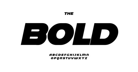 Bold sport alphabet, fat italic letters, big fat font for concise logo, purity heavy headline, emphasis typography, clean sleek type design. Vector typographic design - obrazy, fototapety, plakaty
