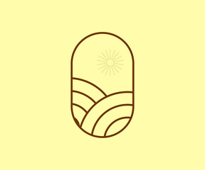 elegant logo design with light yellow background