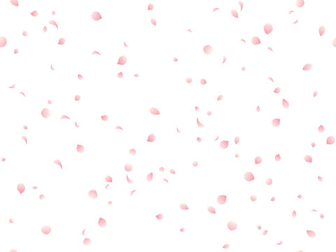 グラデーション花びらの桜吹雪シームレスイラスト