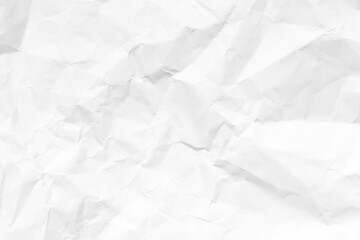 Grunge wrinkled white color paper textured background with copy space