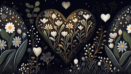 Hygge folk art Close-up magical fairy garden, warm, cosy, comforting atmosphere, background - generative ai