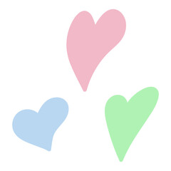 Handdrawn hearts. Design element. Vector flat illustration