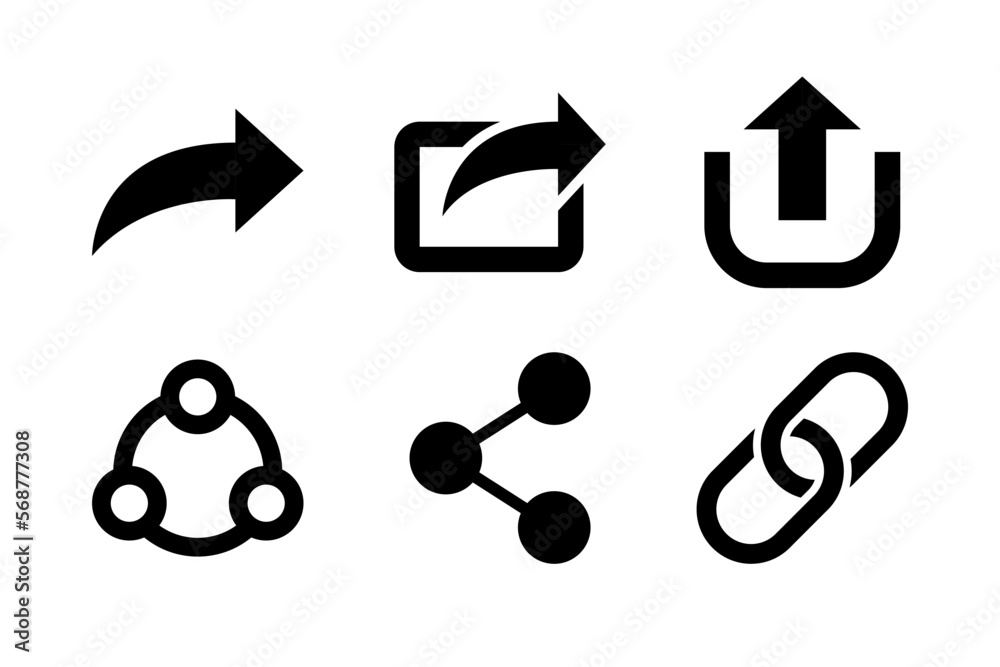 Poster share vector icons collection. connection button. share a file or link with users. vector illustrati