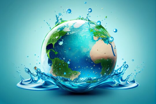 earth in water. Generative AI