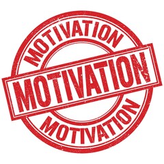 MOTIVATION written word on red stamp sign