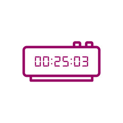 Digital, clock, led icon vector image. Can also be used for home electronics and appliances. Suitable for mobile apps, web apps and print media.